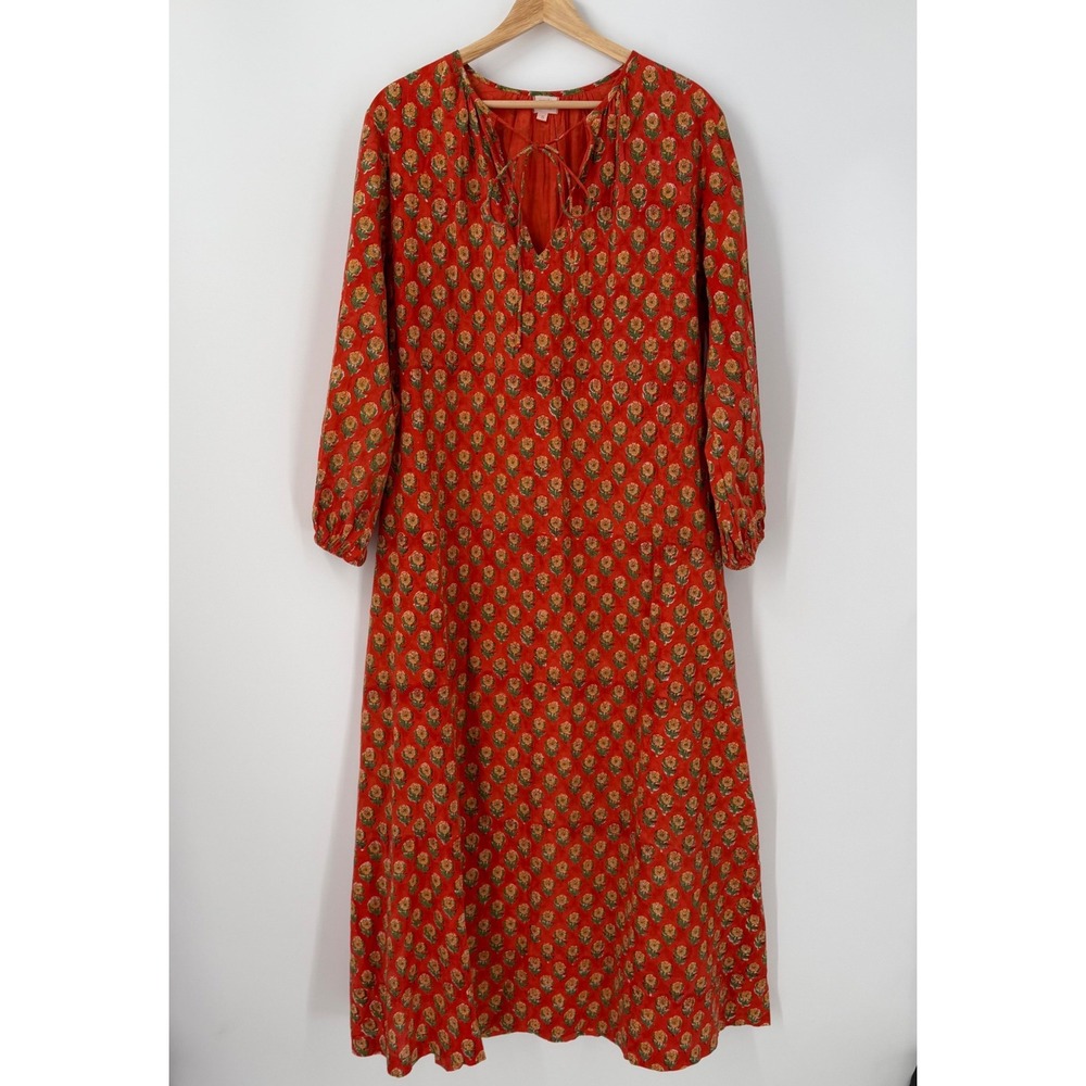 Sunshine Tienda Desert Flower Sienna Dress Womens SZ Small Boho Natural Material